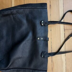 Black Leather Tote Bag